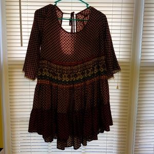 Patterned tie back dress